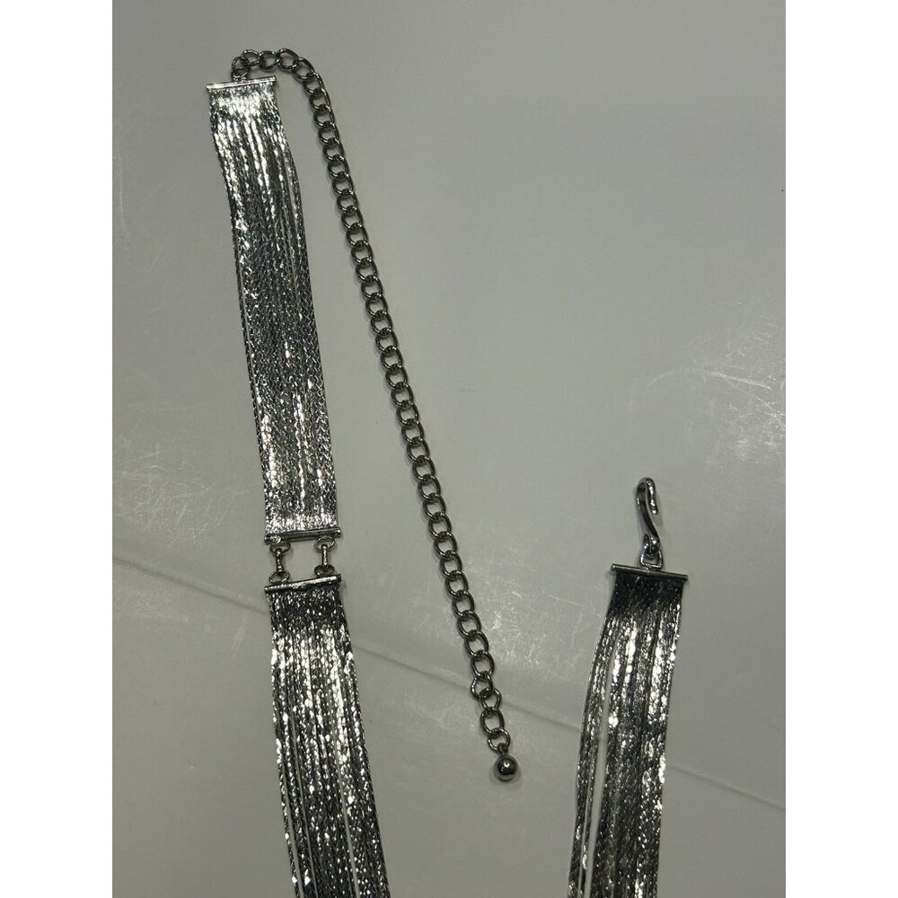 Silver-tone Metal Waist BELT Party Cocktail Dress Disco Nightlife Fancy Shiny - Picture 2 of 9